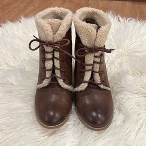 Faux leather booties